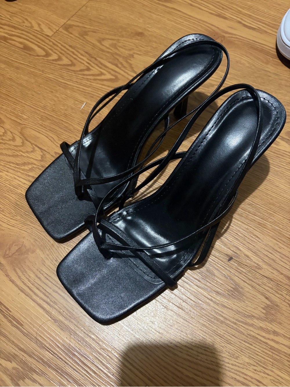 Classic Black Strappy Heel Sandals